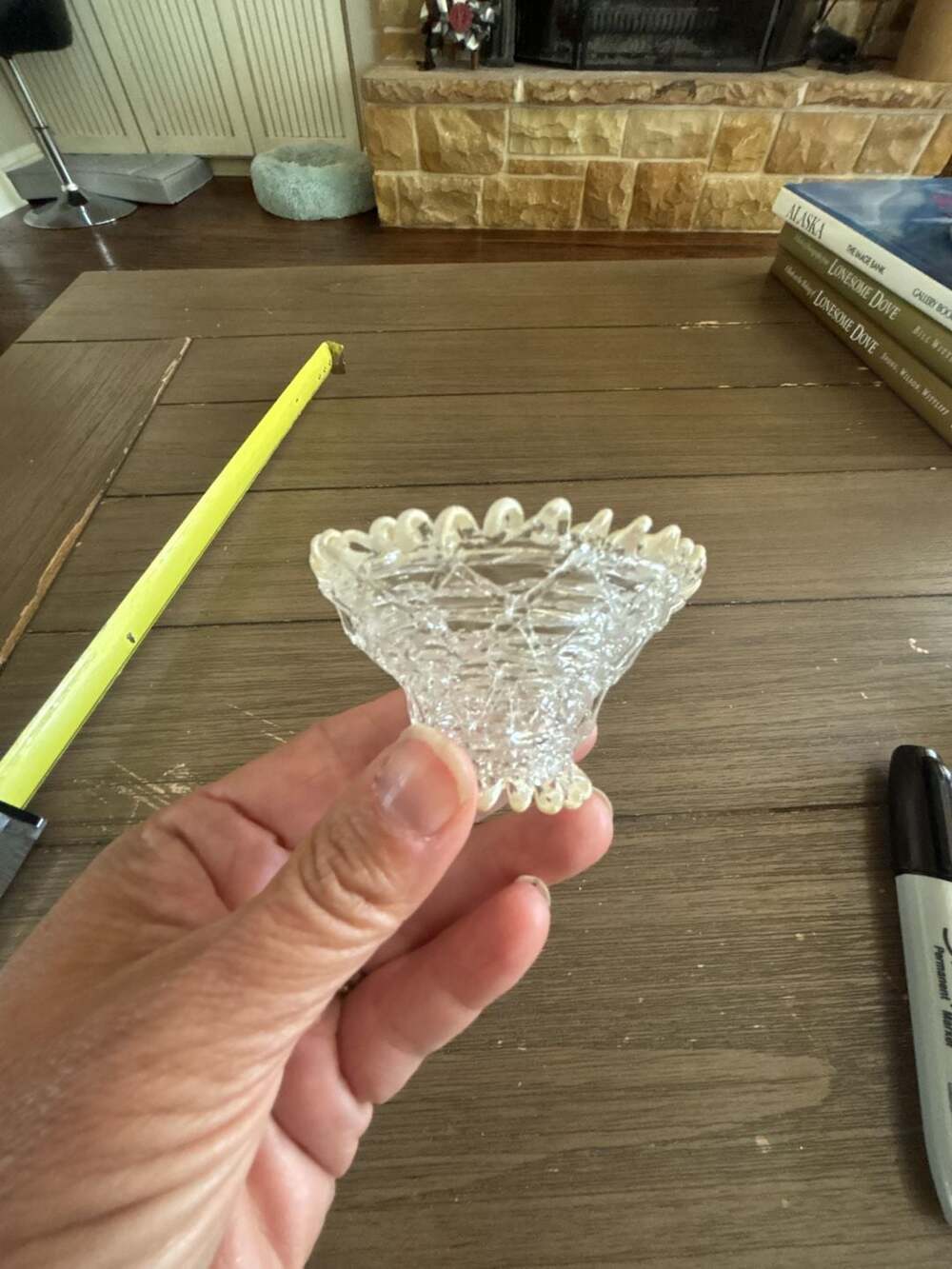 Vintage Hand-Blown Spun Art Glass Ring Holder